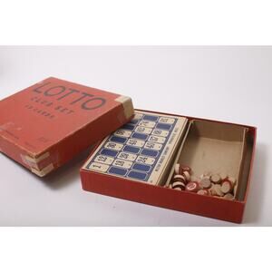 1950s, Lotto, Club Set, Milton Bradley, 4116, Mini Game, Vintage ~ 260128-WH 927